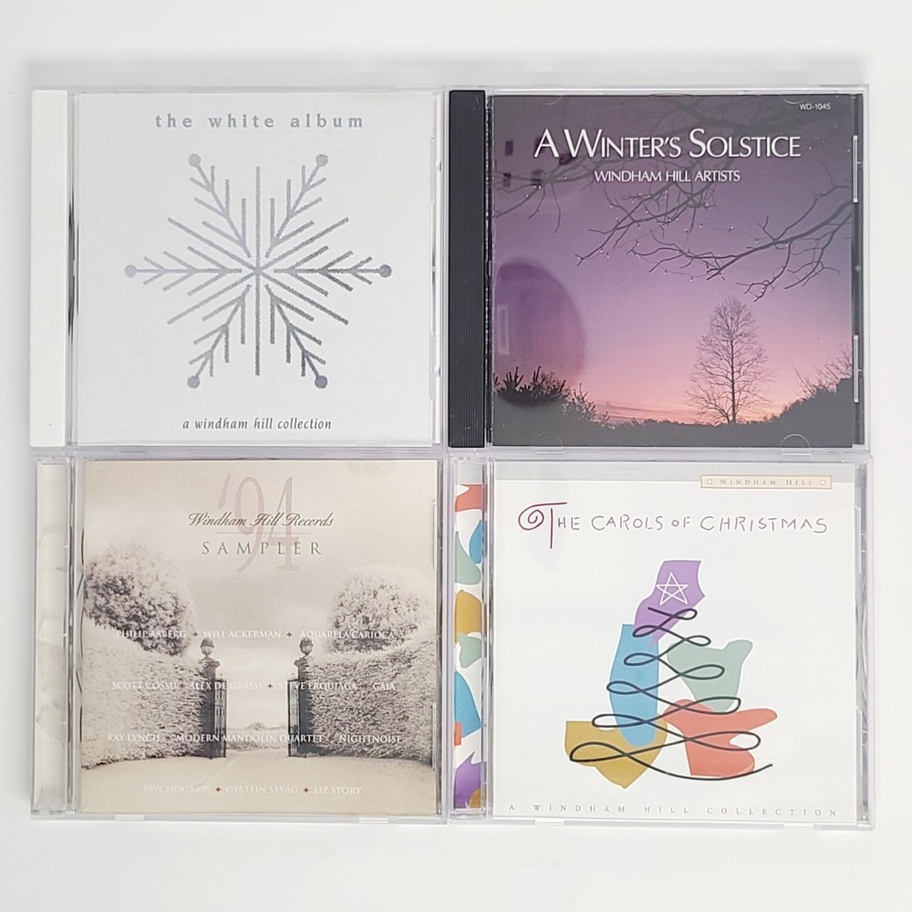 Christmas CDs Windham Hill 4 CD Lot Solstice White Album Carols 1994 Sampler